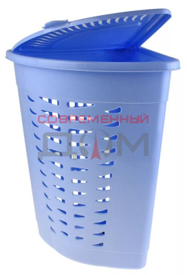 Корзина д/белья 45л угловая (голубой) /М1365/ Башкирия